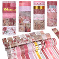 24 Rolls Washi Tape Set,Vintage Floral Decorative Masking Tape for Scrapbooking Supplies,Junk Journal,DIY Crafts,Gift Wrapping(Romantic Eternal Series)
