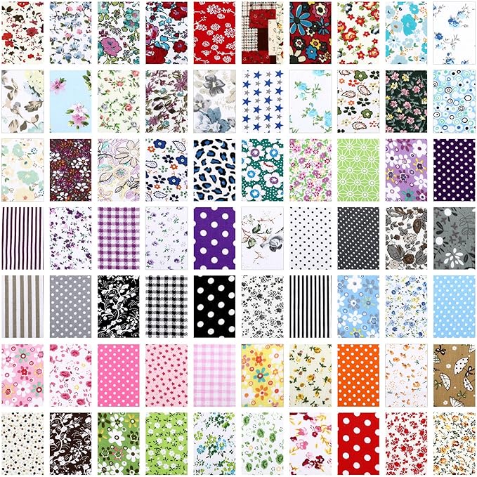 Moukeren 500 Pcs 4 x 4 Inch Cotton Fabric Squares Pre Cut Patchwork Quilting Fabric Bundles Layer Floral Printed Quilt Squares Material for DIY Craft Sewing Clothing Scrapbooking Handmade Accessory