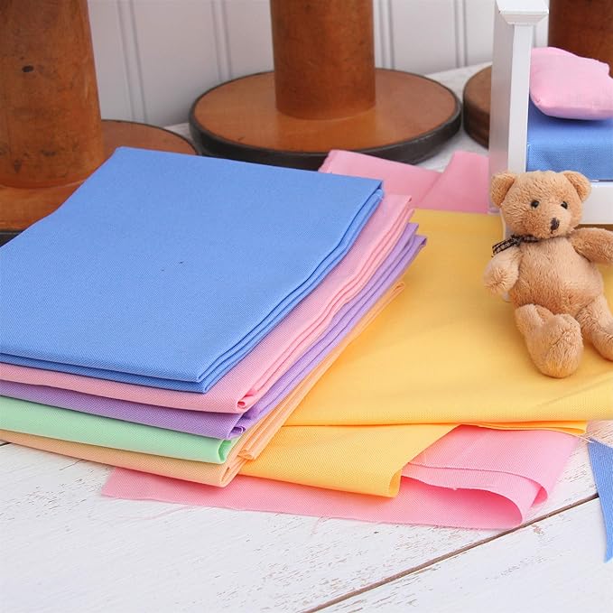 Threadart 12 Fat Quarter Bundle - Rainbow and Pastel Solids 100% Cotton Fabric - Premium 100% Cotton Quilting Fabric - No Duplicates - Full Size Fat Quarters 18"x21"