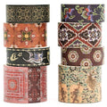 8 Rolls Retro Washi Tape Set Vintage Arts Adhesive Tapes Wide Painting Patterned Decorative Masking Tape Sets for Craft, Kids, Scrapbook, DIY, Gift Wrapping (Dunhuang)