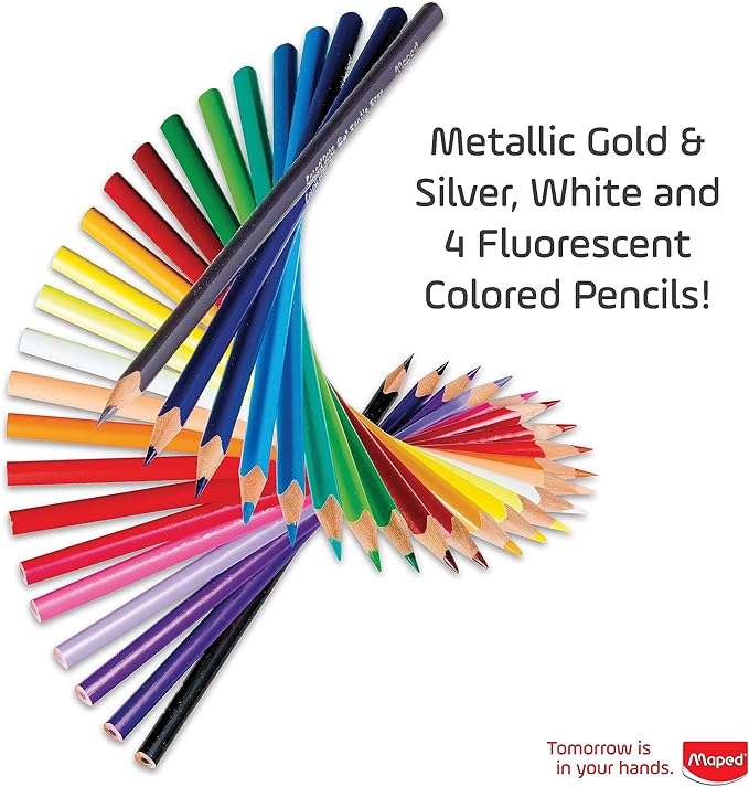 Maped - Color'Peps Triangular Colored Pencils - 48 Pack - Vibrant Colors.