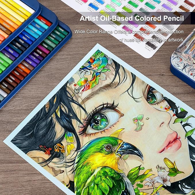 KALOUR 72 Professional Colored Pencil for Coloring,Oil-Based,Soft Core–Ideal for Artists and Beginners