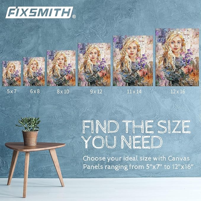 FIXSMITH Canvas Boards for Painting 12x16 Inch, Super Value 12 Pack White Blank Canvas Panels, 100% Cotton Primed, Painting Art Supplies for Professionals, Hobby Painters, Students & Kids
