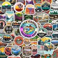 Outdoor Nature National Park Sticker for Water Bottle, 50 Pcs Adults Kids Natural Scenery Waterproof Vinyl Travel Laptop Decals, Bicycle Luggage Phone Case Skateboard Decor