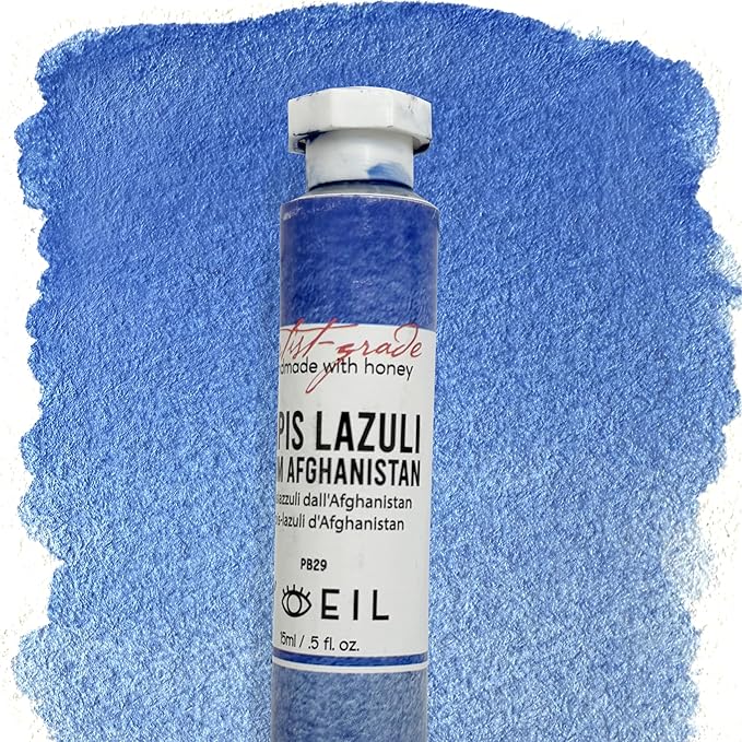 L'oeil (Genuine Minerals) Professional Artist Grade Extra Fine Handmade Watercolor 15ml Paint Tube, 5 Fl Oz, Natural Granulation, Rich Colour Luminosity, Lightfast Non-fading, Archival Quality (Lapis Lazuli from Afghanistan)