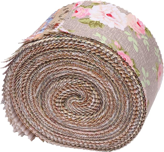 Jelly Rolls for Quilting Clearance 42 Strip 2.5" x 44" - Cotton Jelly Roll Fabric Strips for Quilting, Sewing, Blanket, Rug, Home Decor, and Purse Making, Vintage Light Brown