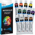 U.S. Art Supply 12-Color Water Colors Paint Set, 12ml Professional Watercolor Tubes, Vibrant Pigments - Water Colors Paint Adult Set for Artists