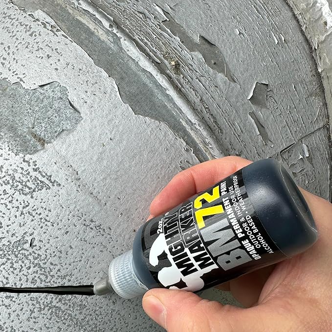BM-72 Bottle Marker, 2oz (60ml) Alcohol-Based Paint, 1.2mm Steel Ball Tip, Valve Action, Waterproof & Weatherproof, Writes on Rough & Oily Surfaces, Made in USA - 3 Pack