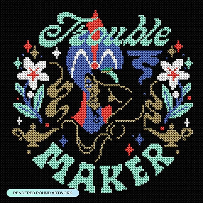 DIAMOND ART CLUB Trouble Maker Diamond Painting Kit, Fun DIY Crafts for Adults, Round Diamond Art Canvas, 13" x 13"