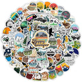 100 Pcs Outdoor Adventure Hiking Camping Adults Stickers for Water Bottle, Waterproof Vinyl Wilderness Nature Travel Wildlife Laptop Decals, Summer Camp Sticker for Teens Girls Boys Kids