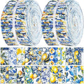 Ganeen 100 Pcs Chinoiserie Lemon Quilting Fabric Roll 2.56 Inch Fabric Squares Jelly Patchwork Precut Strips Bundles for Holiday Materials Craft DIY Sewing Cloths
