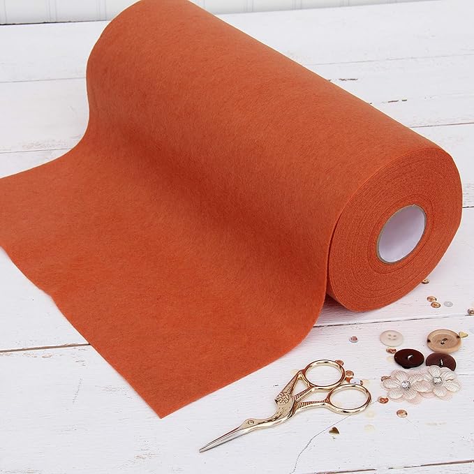 Threadart Premium Felt Roll - 12" x 10yd - Rust | Soft Wool-Like Feel | 1.2mm Thick Fabric for DIY Crafts, Sewing, Crafting Projects | Compatible with Cricut Maker