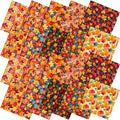 HunnmingRe 20 Pcs 10''x10'' Fall Maple Leaf Quilting Fabric Square Thanksgiving Maple Leaf Quiltted Fabric Bundle Multicolor Precuts Printed Patchwork Supplies for Autumn Harvest DIY Sewing Craft