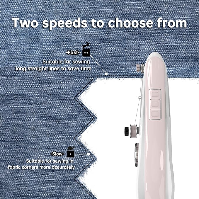 Handheld Sewing Machine, Portable, Mini Sewing Machine, Easy to Use, Fast Sewing Speed, Suitable for Sewing Clothes, Fabric, DIY Home Machine for Beginners.(Pink)
