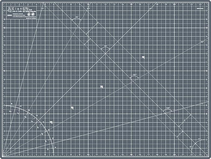 Elan Cutting Mat A2 Gray, Self Healing Cutting Mat 18x24 Inch, 5-Ply Craft Board Gray, Hobby Board for Crafts 18x24 Inch