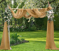 Warm Home Designs Wedding Arch Draping Fabric Bundle Has 2 216 Inch (18 Feet) Scarves in Caramel Gold Fabric for Wedding Decoration. AD Gold & Gold 216”