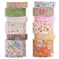 12 Rolls Flowers Washi Tape Set Floral Arts Adhesive Tapes Blooming Garden Decorative Masking Tape Sets for Craft, Kids, Scrapbook, DIY, Gift Wrapping (Evening Song)