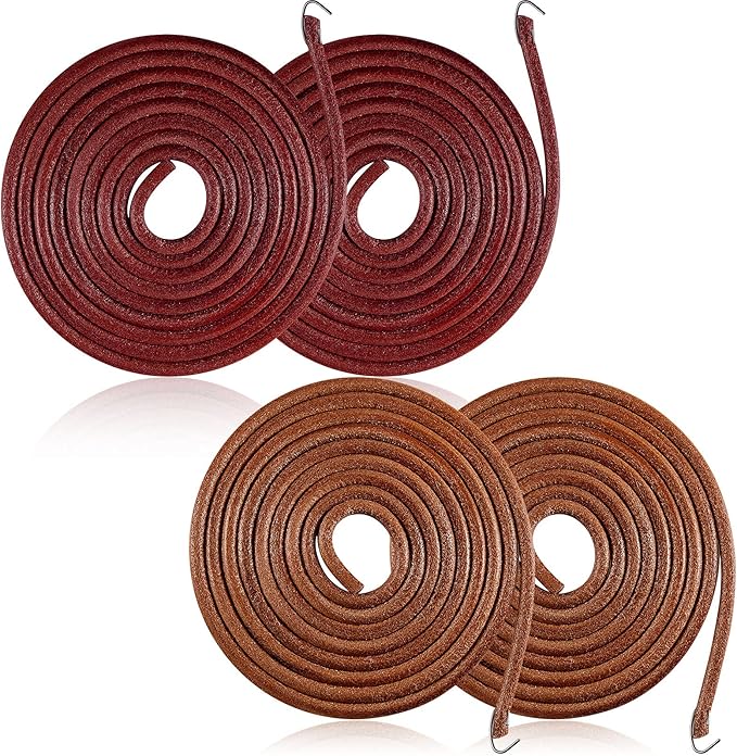 Honoson 4 Pcs Treadle Sewing Machine Leather Belt Replacement 72 x 3/16 Inch Cow Leather Universal Pedal Sewing Machine Accessories Parts