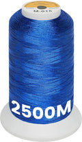 New brothread Single Huge Spool Metallic Embroidery Machine Thread 2500M (2735Y) Each for Commercial and Domestic Embroidery Machines - Royal Blue M-015