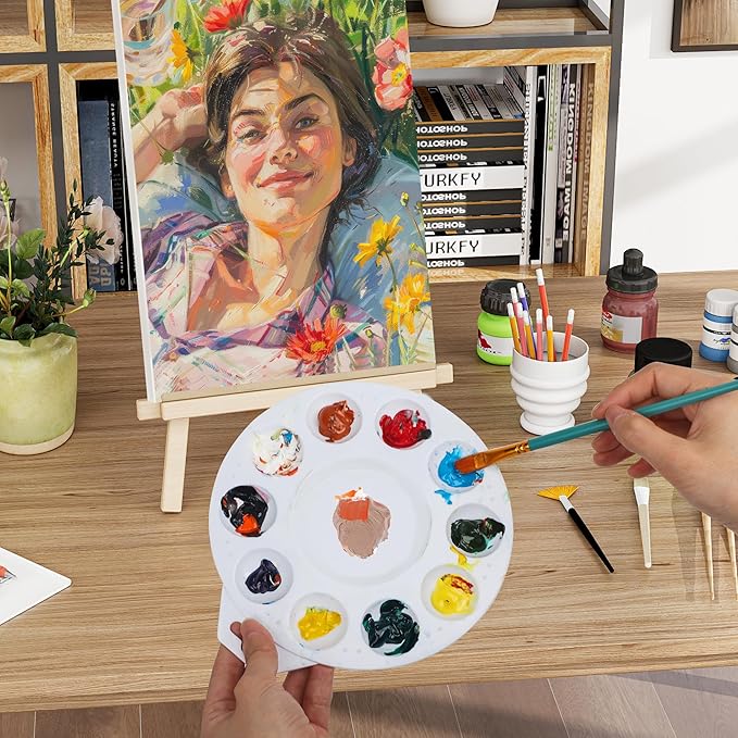 Paint Tray Palettes, Plastic Paint Pallets with Hanging Hole for Children or Students to Paints on School Project, Art Class or Have a Birthday Painting Party -12pcs