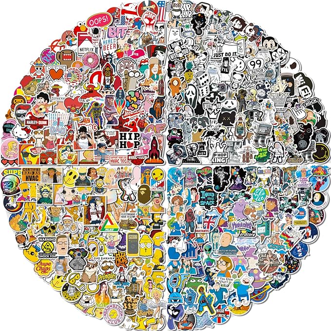 Arme Stickers Pack, 400 PCS Cool Stickers Decals, Random Sticker for Waterbottles Laptop Computer Vinyl Waterproof Sticker, Skateboard Stickers for Adults