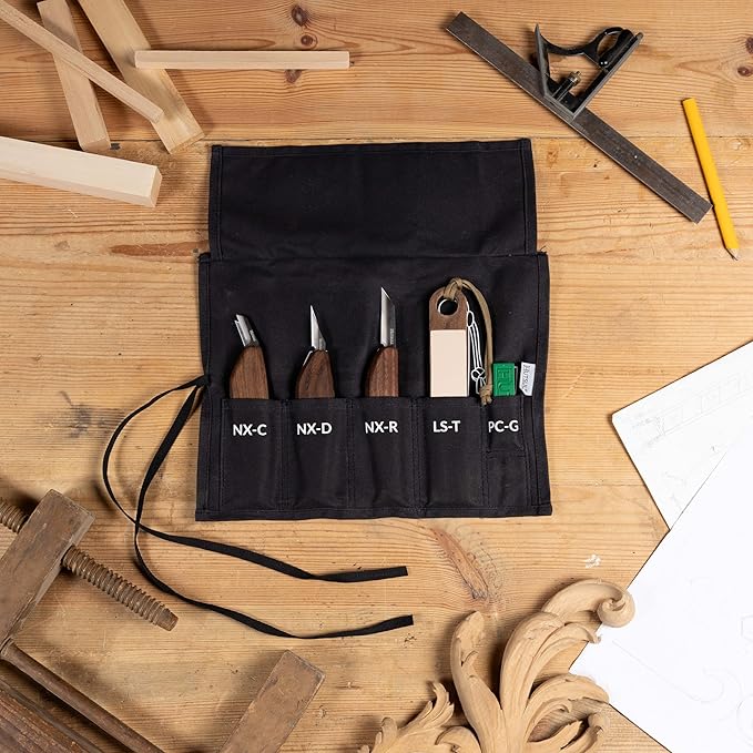 Hutsuls S.06 Wood Carving Knives Kit - Carver’s Choice Whittling Knives for Precision Work, Complete Beginners Whittling Wood Carving Knife Set, Master Craft Wood Whittling Kit for Beginners Kids