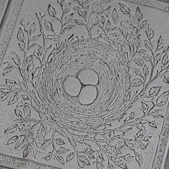 Birds Nest Clay Texture Roller (4") - Forest Set #01 - Embossing Pattern Roller for Polymer & Ceramic Clay, Pottery & Crafts
