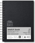 Winsor & Newton 6673010 Sketchbook with 80 Sheets Sketch Paper, 110 g/m², Hardcover Bound with Back, Micro-Perforated Sheets, Spiral Bound, DIN A5