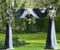 WARM HOME DESIGNS XXL Wedding Arch Draping Fabric Bundle Has 2 360 Inch (30 FT; 10 Yards) Scarves in Black & White for Wedding Ceremony or Photoshoot Decoration. AD White & Black 360”