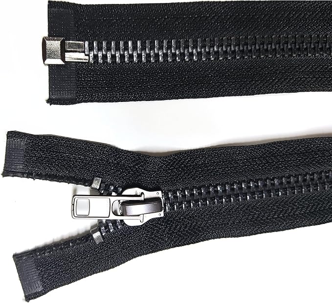Leekayer 36 Inch Metal Zippers for Sewing Crafts #10 Separating Jacket Zipper Black Nickel 91.4 cm Replacement Zipper for DIY Handmade Repair Coats Dress Bag Vest Heavy Duty