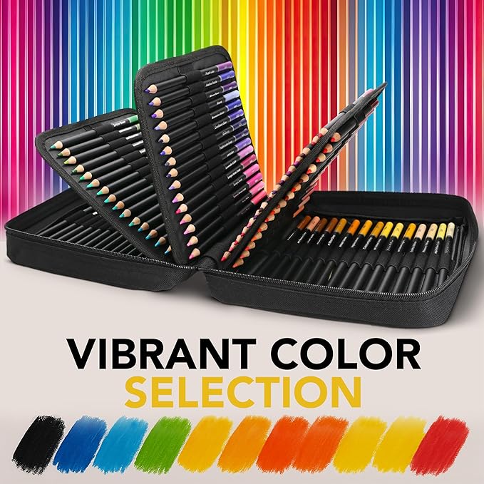 Castle Art Supplies 120 Colored Pencils with Zipper | Quality Soft Coloured Leads for Adult Artists, Professionals and Colorists | In Zipper Pouch