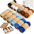 BYMORE 30 Pcs Sewing Thread Kit, 12 Colors 400 Yards per Polyester Thread Spools with Needles and Threaders for Hand & Machine Sewing, Emergency and Travel, DIY and Home
