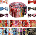 Tegeme 40 Pcs Japanese Jelly Fabric Strips for Quilting, Patchwork Roll 2.55 Inch Roll up Cotton Fabric Patchwork Craft for Quilters and Sewing DIY Crafts (Japanese Style)