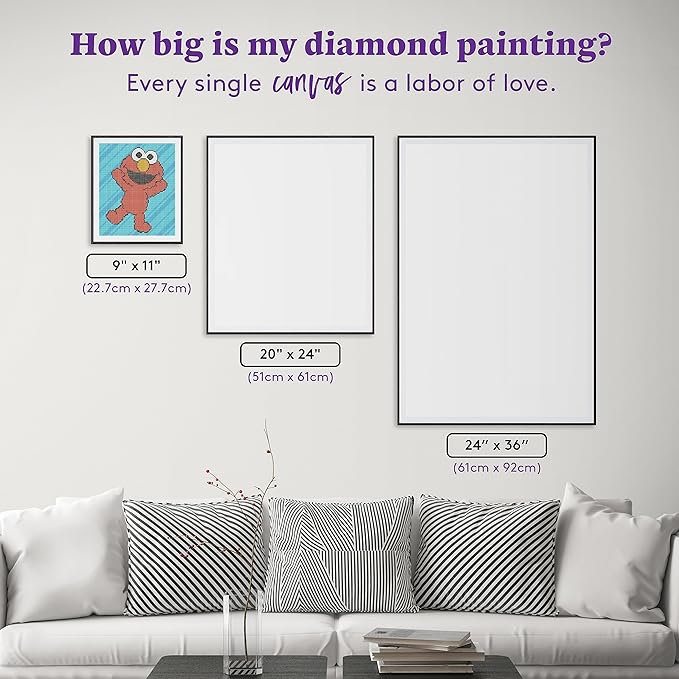 DIAMOND ART CLUB Elmo Diamond Painting Kit, Fun DIY Crafts for Adults, Round Diamond Art Canvas, 9" x 11"