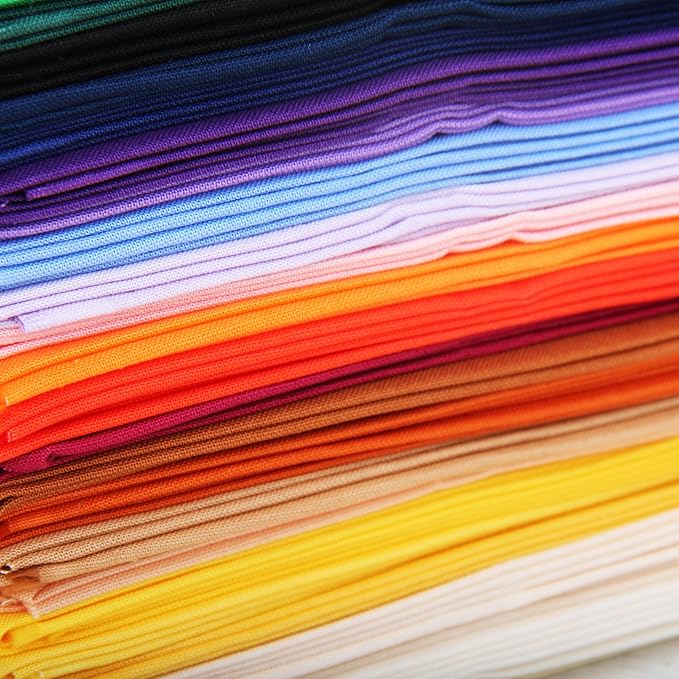 Threadart 24 Fat Quarter Bundle - Rainbow and Pastel Solids 100% Cotton Fabric - Premium 100% Cotton Quilting Fabric - No Duplicates - Full Size Fat Quarters 18"x21"