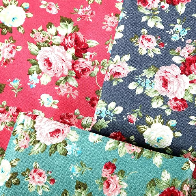 Layer Cake Fabric for Quilting 10 inch; Layer Cakes 10 inch Squares for Quilting; 42 10x10 inch Retro Floral Print Precut Cotton Fabric Squares Bundles for Sewing, Quilting, and DIY Crafts
