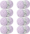 Chunky Yarn for Hand Knitting - #10 Chunky Chenille Yarn, Jumbo Big Thick Chunky Yarns for Crocheting, Super Bulky Chunky Knit Blanket Yarns, 8 Skein (25 yds 8 oz Each Skein), Lavender Fog