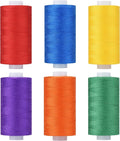 Simthread All Purpose Thread Polyester 400 Yards (6 Basic Colors)