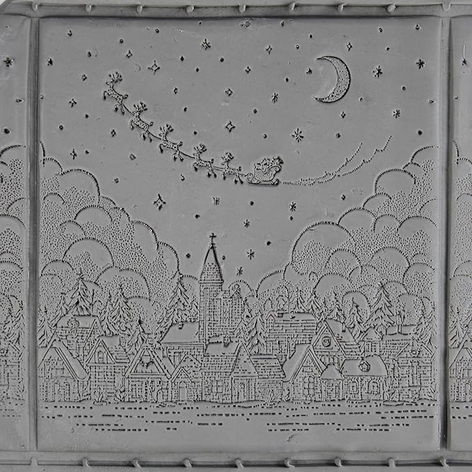Flying Sleigh Clay Texture Roller (4") - Christmas Set #01 - Embossing Pattern Roller for Polymer & Ceramic Clay, Pottery & Crafts