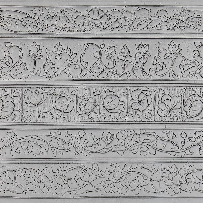 Ultimate Seamless Border 8-Set Clay Texture Rollers (4") - Seamless Border Set #01 - Embossing Pattern Rollers for Polymer & Ceramic Clay, Pottery & Crafts