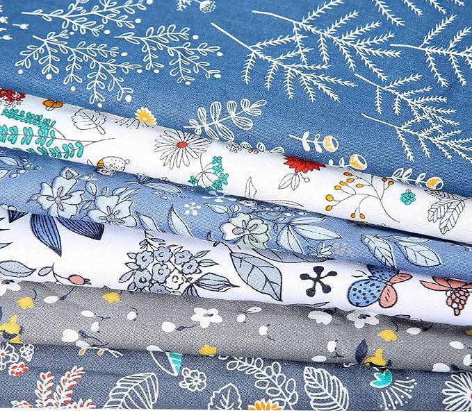 6Pcs 9.8" x 9.8"(25 * 25CM) Cotton Fabric DIY Making Supplies Quilting Patchwork Fabric Fat Quarter Bundles DIY for Quilting Cotton Patchwork Cushions (7pcs Coffee, 9.8" x 9.8")