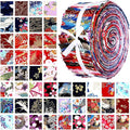 Ganeen 100 Pcs Japanese Quilting Fabric Roll 2. 56 Inch Fabric Squares Jelly Patchwork Precut Strips Bundles for Holiday Materials Craft DIY Sewing Cloths
