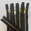 10PCS 31 Inches #5 Brass Metal Zippers Bulk, Gold Separating Zippers for Jackets, Coats, Sewing, Crafts, DIY, Jeans, Bags