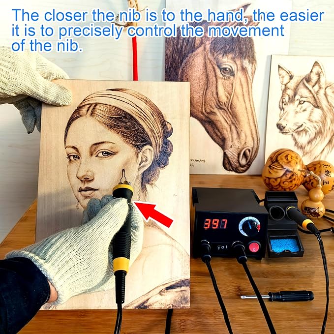 LH30 Wood Burning Kit, Digitally Adjustable Temperature Wood burner Pen Kit, Wood Burning Tool, Professional Wood Burner Tool Kit for Adults and Beginners Craft (LH30-2 NEW)