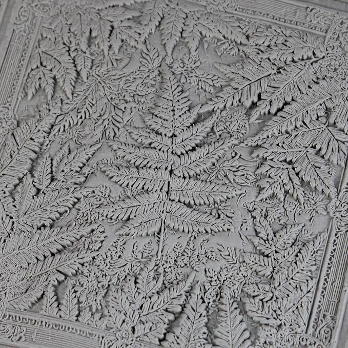 Fern Leaves Clay Texture Roller (4") - Forest Set #01 - Embossing Pattern Roller for Polymer & Ceramic Clay, Pottery & Crafts