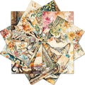 12 Sheets Vintage Cottagecore Watercolor Cat Scrapbook Paper Pack 6" x 6" – Floral Aesthetic Decoupage Craft Paper for Junk Journals, Card Making, Collage, DIY Art Supplies