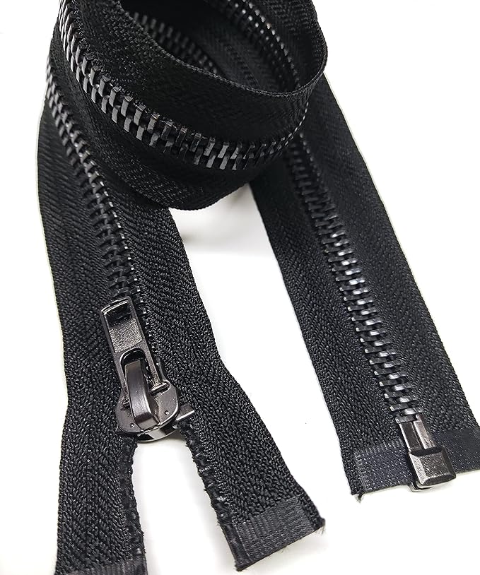 Leekayer #10 28 Inch Separating Jacket Zipper Black Nickel Metal Zipper Heavy Duty Metal Zippers for Jackets Sewing Coats Crafts (28" Nickel)