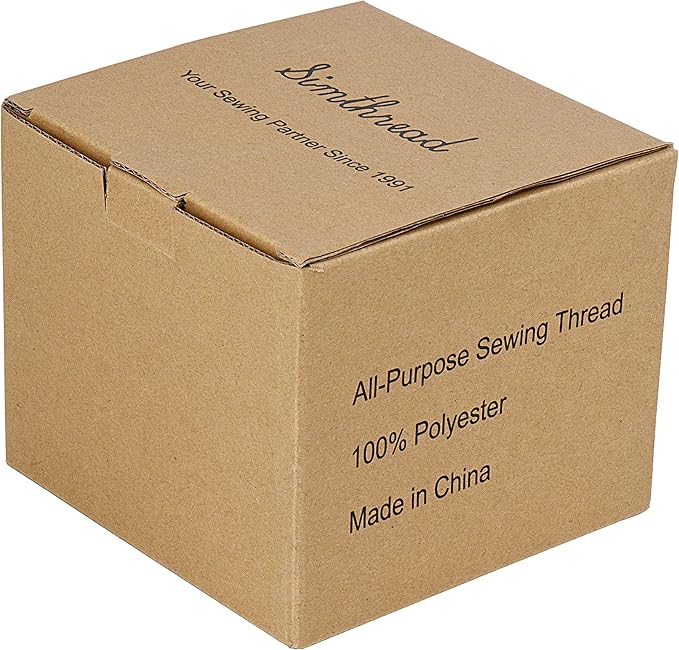 Simthread All Purpose Sewing Thread from 100% Spun Polyester for Serger, Overlock, Merrow, Quilting Sewing 4 Big Cones of 5000M (5500 Yards) Each - 40S/2 White