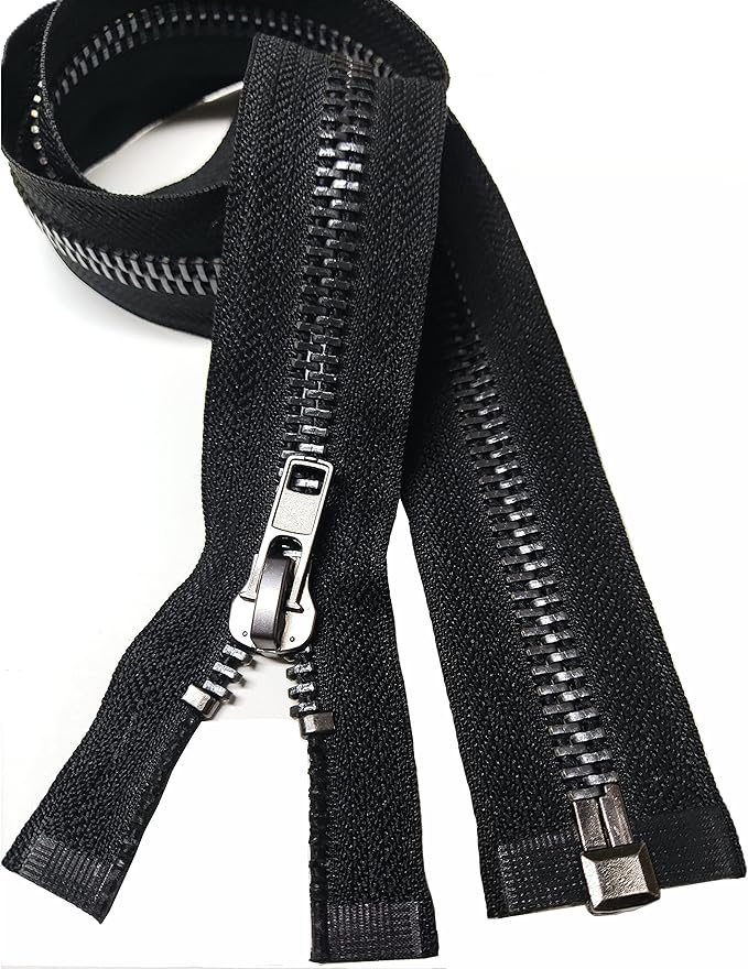 Leekayer #10 27 Inch Separating Jacket Zipper Black Nickel Metal Zipper Heavy Duty Metal Zippers for Jackets Sewing Coats Crafts (27" Nickel)