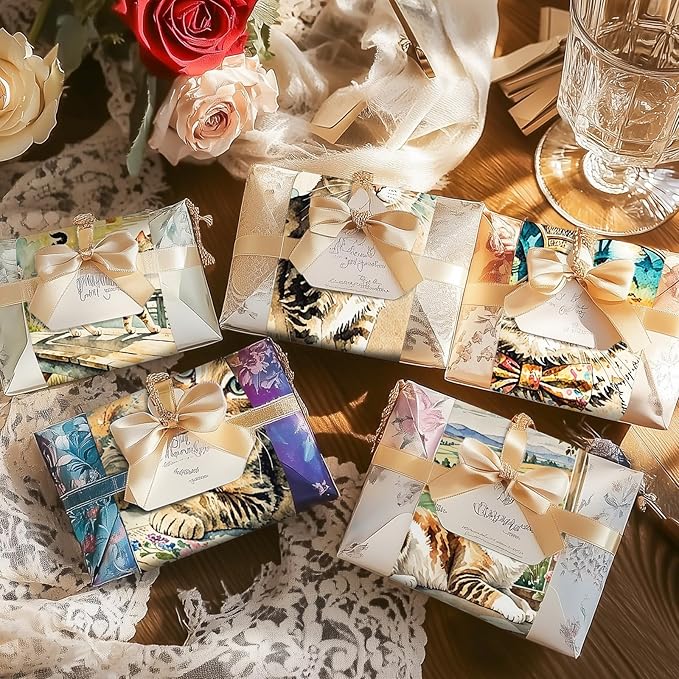 12 Sheets Vintage Cottagecore Watercolor Cat Scrapbook Paper Pack 6" x 6" – Floral Aesthetic Decoupage Craft Paper for Junk Journals, Card Making, Collage, DIY Art Supplies